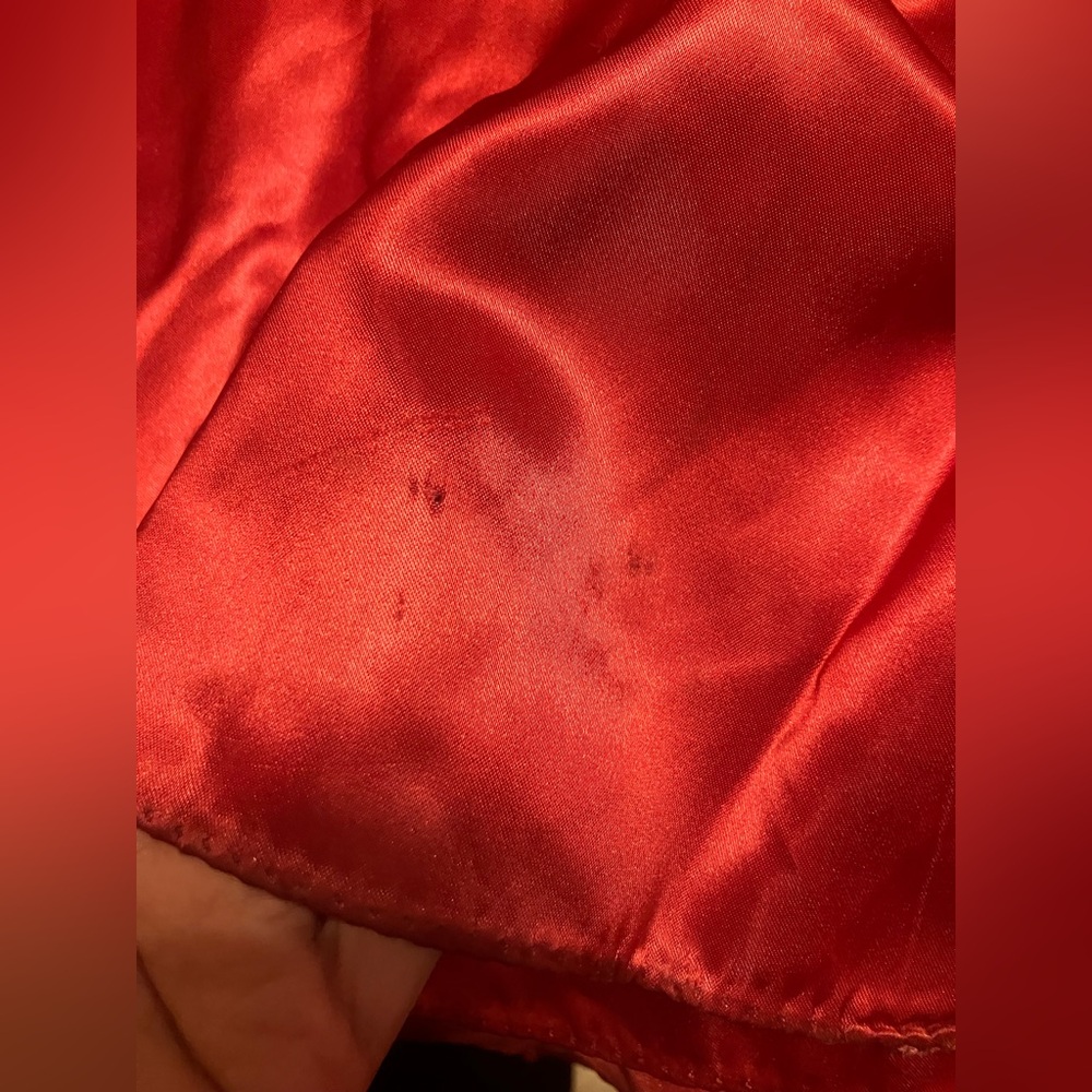 Vintage 1930s / 1940s red satin dress, medium - Picture 9 of 16